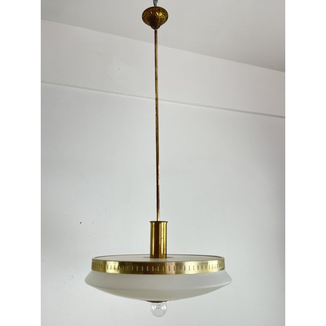 Mid-Century Hanging Light in Opaline Glass from Stilux Milano, 1960s For Sale - Image 12 of 12