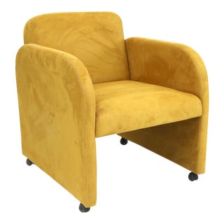 Post Modern Memphis Era Gold Velvet Office Chair For Sale