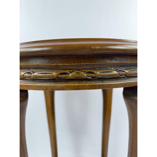 French Early 20th Century Hand-Carved Wooden Guéridon Side Table For Sale - Image 11 of 17