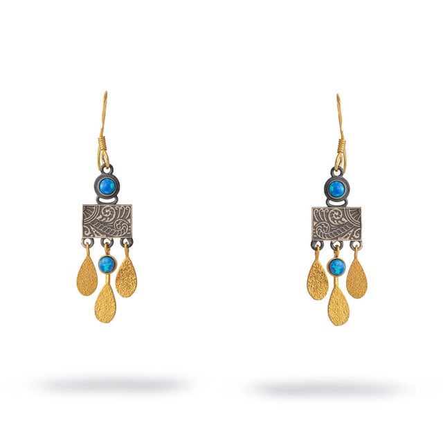 Bohemian Dream Blue Opal Earrings, A Pair For Sale In Miami - Image 6 of 6