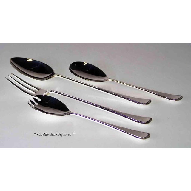 New Silver Flatware Set for 12- 119 Pieces Feather Edge Pattern- Complete Set For Sale In New York - Image 6 of 16
