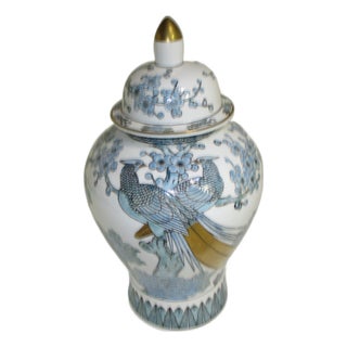 Vintage Japanese Gold Imari Temple Jar For Sale