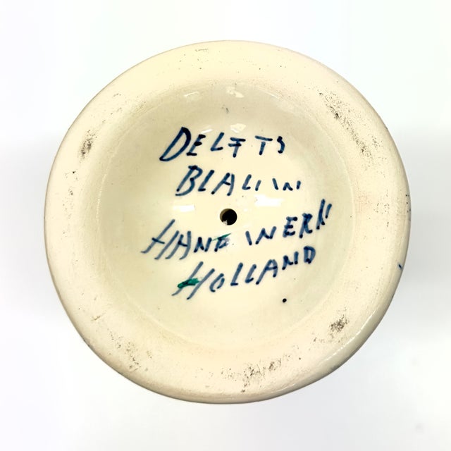 Multiple Shape & Style Blue & White Ceramic Candleholder Curation - Group of 5 For Sale - Image 9 of 10