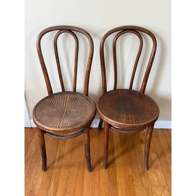 Jacob & Josef Kohn Antique Thonet Style Bentwood Cafe Bistro Chairs, Set of Four For Sale - Image 4 of 13