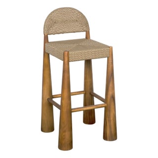 Laredo Bar Stool, Teak with Synthetic Woven For Sale