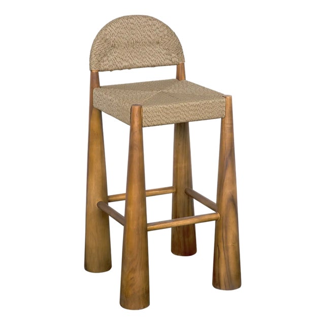 Laredo Bar Stool, Teak with Synthetic Woven For Sale