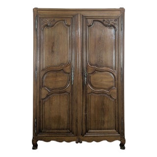 Louis XV Style Wardrobe in Oak For Sale