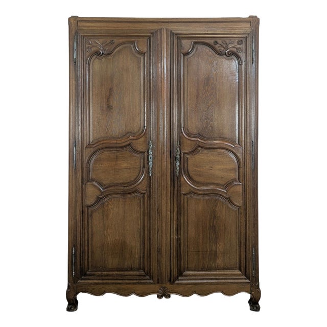 Louis XV Style Wardrobe in Oak For Sale