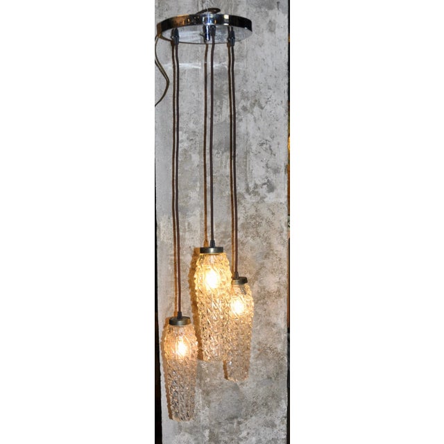 Mid-Century Modern Cascading Ceiling Lamp with 3 Shades, 1960s For Sale - Image 3 of 16