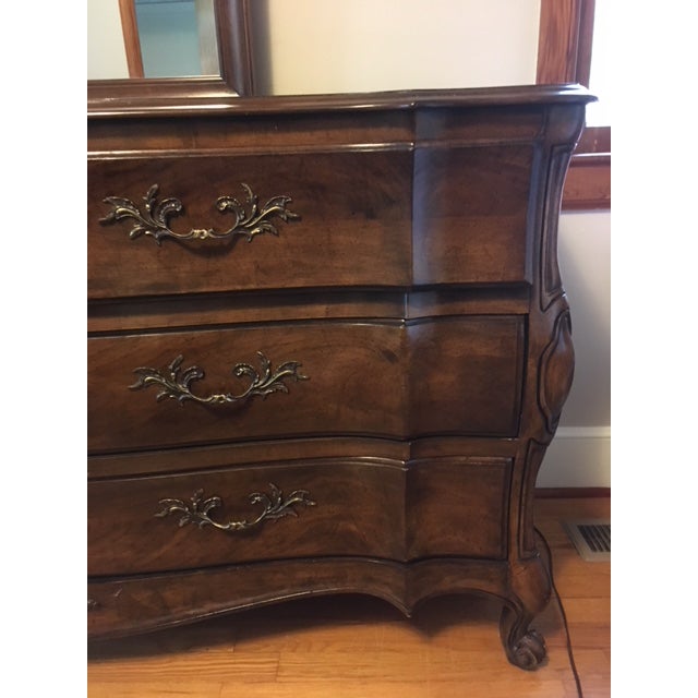 1970s French Provincial White Furniture Company Cherrywood Dresser with
