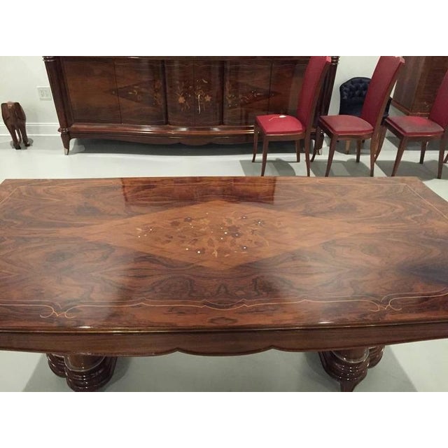 Art Deco Jules Leleu Style French Art Deco Dining Table For Sale - Image 3 of 9