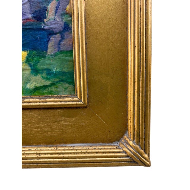 Wood Framed Acrylic "Rock Quarry" Painting, Signed K. Bergstrom-Catriona For Sale - Image 7 of 10