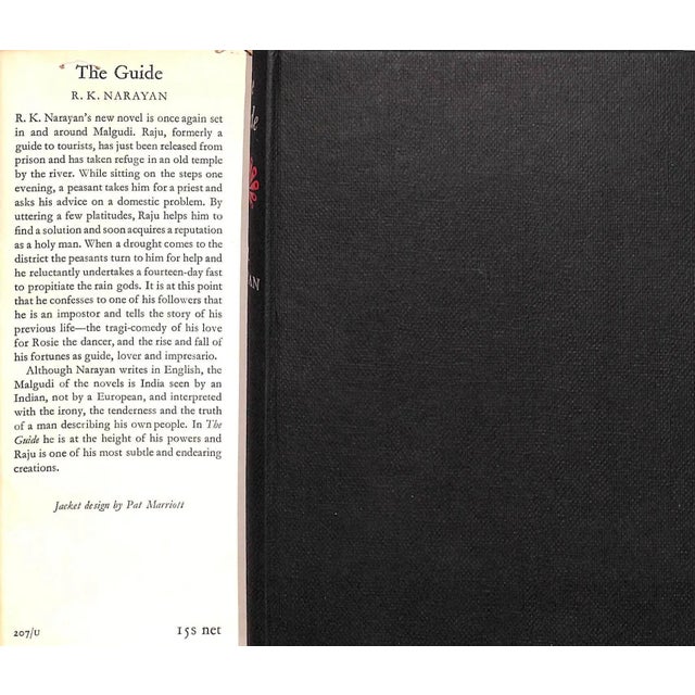 NARAYAN, R.K. [221] pp. Methuen & Co 1958 7 1/2"x 5 1/4" Jacket design by Pat Marriott The Guide is a 1958 novel written...