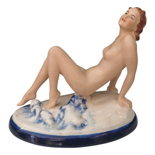 Elly Strobach, Royal Dux Akt, 1920s, Porcelain For Sale