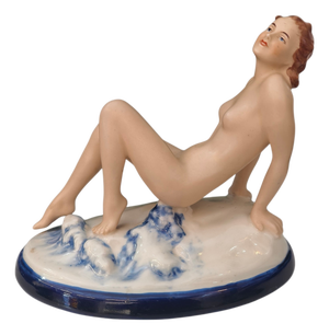 Elly Strobach, Royal Dux Akt, 1920s, Porcelain