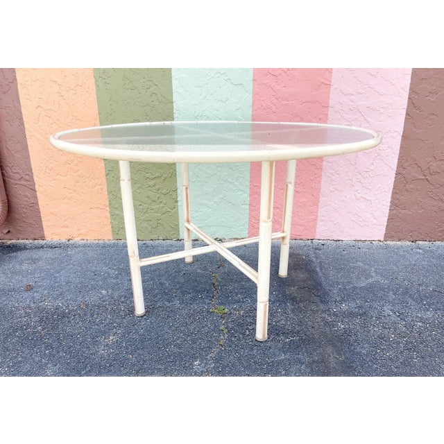 Mid 20th Century Palm Beach Regency Metal Chippendale Outdoor Dining Set - Set of 5 For Sale - Image 5 of 12