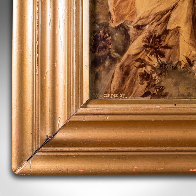 Brown 1900's Antique Framed Crystoleum Picture For Sale - Image 8 of 10