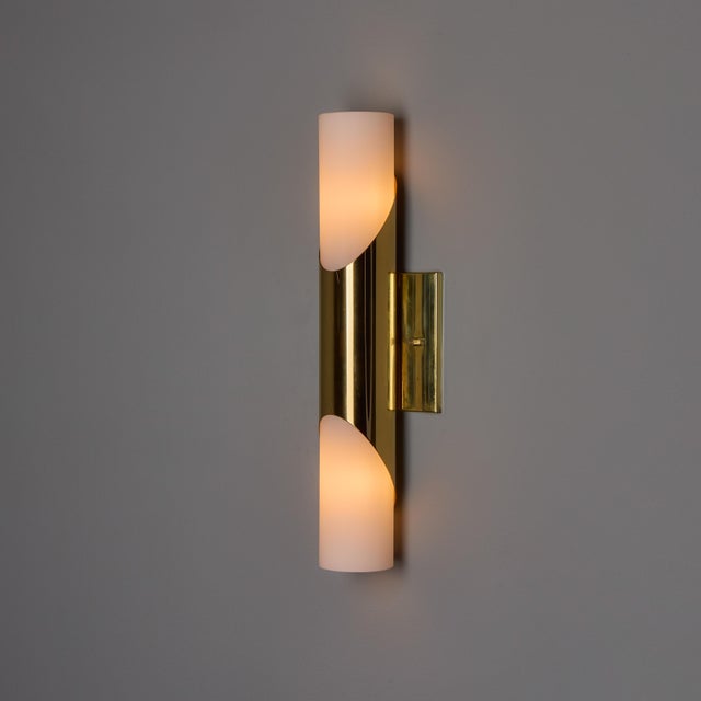 1960s Neuhaus Leuchten Glass and Brass Sconces by Rolf Krueger - a Pair For Sale - Image 4 of 18