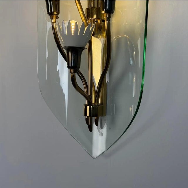 Monumental Pietro Chiesa for Fontana Arte Rare 7-Light Glass Sconces, 1950s For Sale - Image 9 of 15