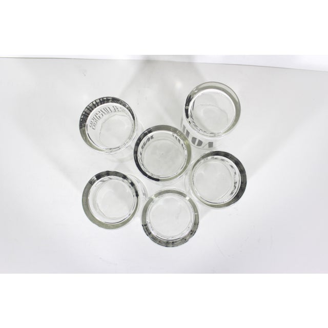 Vintage Typography Spirit Glasses, Low Ball Rocks, Cocktail Glass Set of 6 For Sale - Image 11 of 12