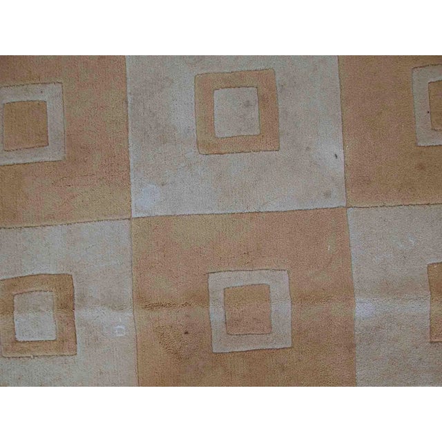 Plastic 1980s Handmade Vintage Chinese Modern Rug 3.9' X 5.9' For Sale - Image 7 of 10