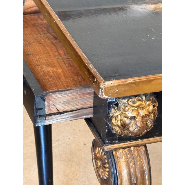 Wood Napoleon III Ebonized and Gilt Side Table For Sale - Image 7 of 12