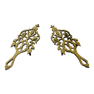 Original Matched Pair of Large Antique Solid Cast Brass Trivets Circa Mid 19th Century