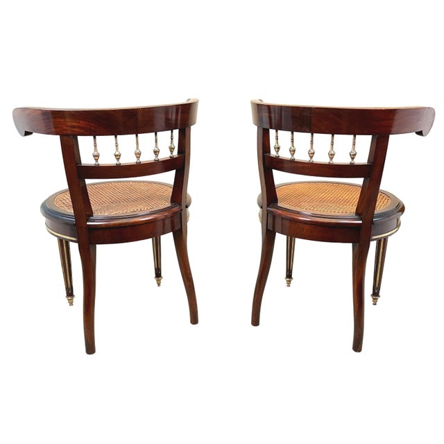 19th Century 19th Century French Mahogany Salon Chairs, Set of 2 For Sale - Image 5 of 16