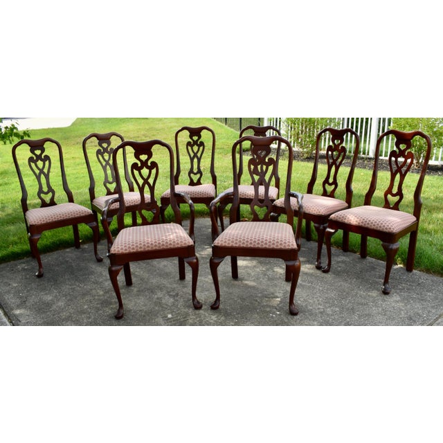 1980s Vtg. Pennsylvania House Set of Eight Solid Mahogany Queen Anne Dining Chairs For Sale - Image 5 of 17