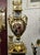 Metal Baroque-Style Black Porcelain Vase With Marble Pedestal & Gold Leaf Details For Sale - Image 7 of 8