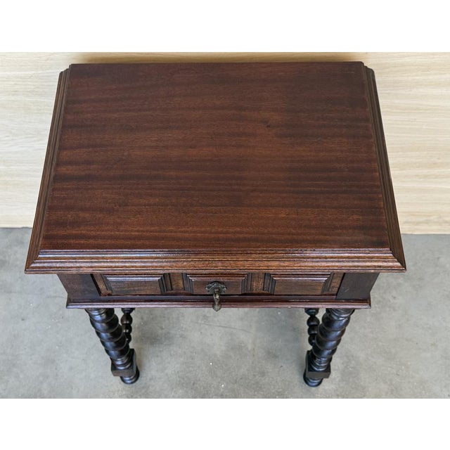 Brown Spanish Carved Nightstands with Low Shelves, 1890s, Set of 2 For Sale - Image 8 of 13