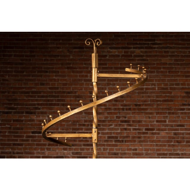 Mid 20th Century Hollywood Regency Wrought Iron Spiral Tie & Belt Display Stand For Sale In Chicago - Image 6 of 8