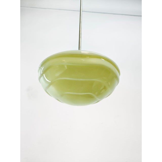 Beige Glass and Metal Pendant, 1930s For Sale - Image 8 of 11