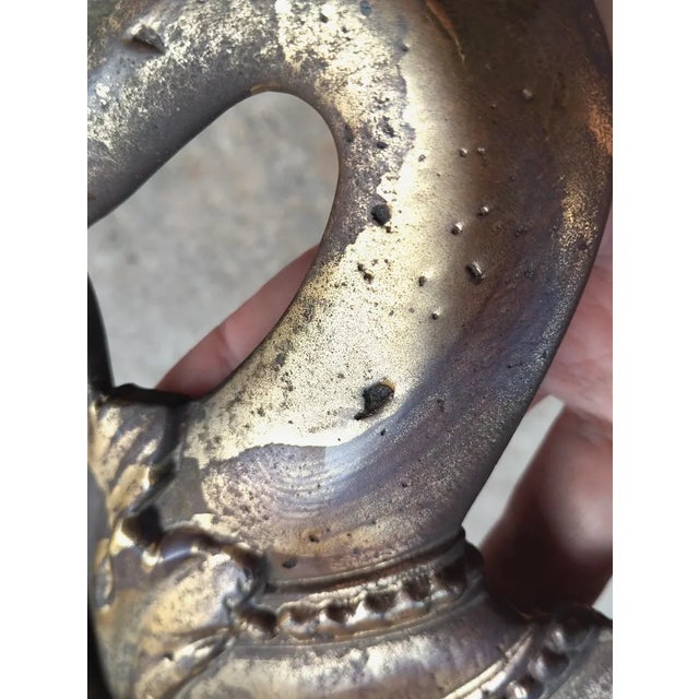 Brown Vintage Brass Seahorse, 1920s For Sale - Image 8 of 11