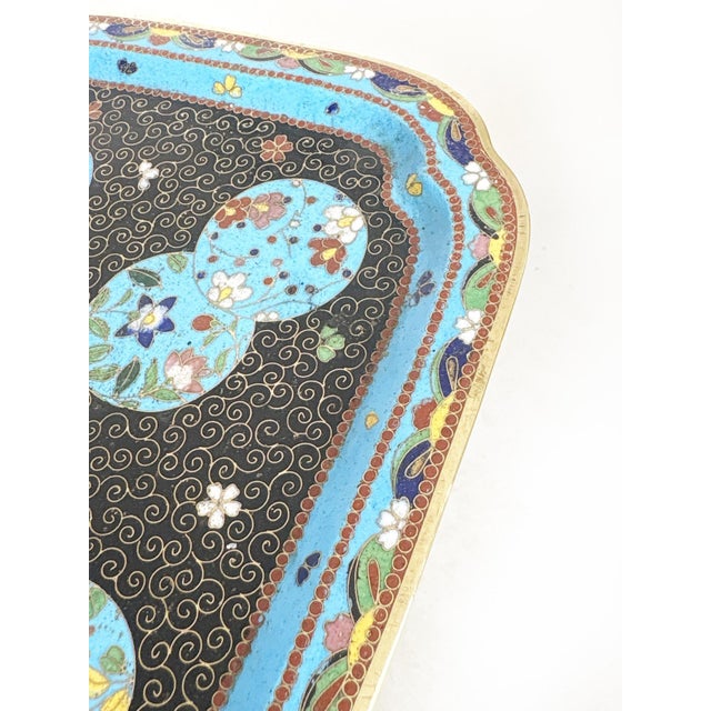 Small Cloisonné Tray with Boxes, China, 19th Century, Set of 3 For Sale - Image 10 of 16