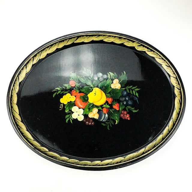 This ultra large oval serving tray is probably from the 60’s. It does show some good solid wear & tear, but still looks...