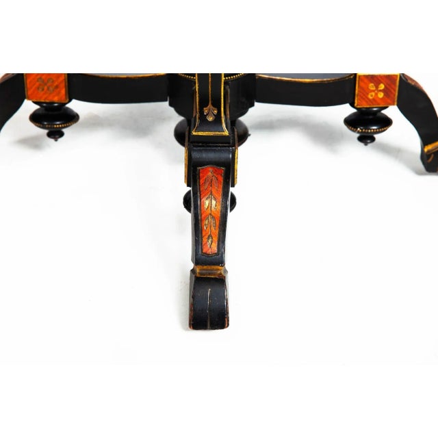 Rare Aesthetic Movement Ebonized Center Table W/ Bronze Masks Ca. 1870 For Sale - Image 12 of 12