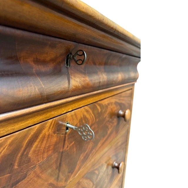 Wood American Empire Tigerleaf Maple Chest of Drawers For Sale - Image 7 of 11