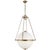 Chapman & Myers for Visual Comfort Signature Modern Globe Lantern in Antique-Burnished Brass with White Glass For Sale