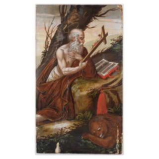 Venetian School Artist, Saint Jerome, 1620, Oil on Panel For Sale