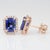 2.1Ct Aaa Tanzanite Stud Earrings & Natural Diamond Accents: Solid 14k Gold, A Pair For Sale - Image 4 of 6