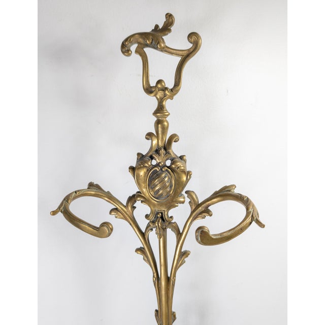 Metal 19th Century French or Austrian Bronze Rococo Revival Fireplace Tool Set For Sale - Image 7 of 18