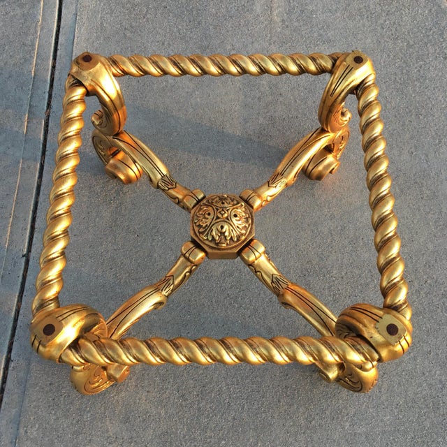 Mid 20th Century Spanish Rococo Style Carved Giltwood & Glass Coffee Table For Sale - Image 5 of 12
