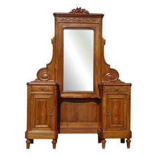 Vintage Walnut Dressing Table, 1950s For Sale