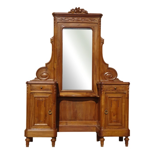 Vintage Walnut Dressing Table, 1950s For Sale