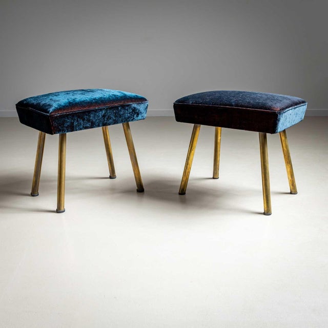 Pair of Vintage Stools, Italy Mid-20th Century For Sale - Image 11 of 12