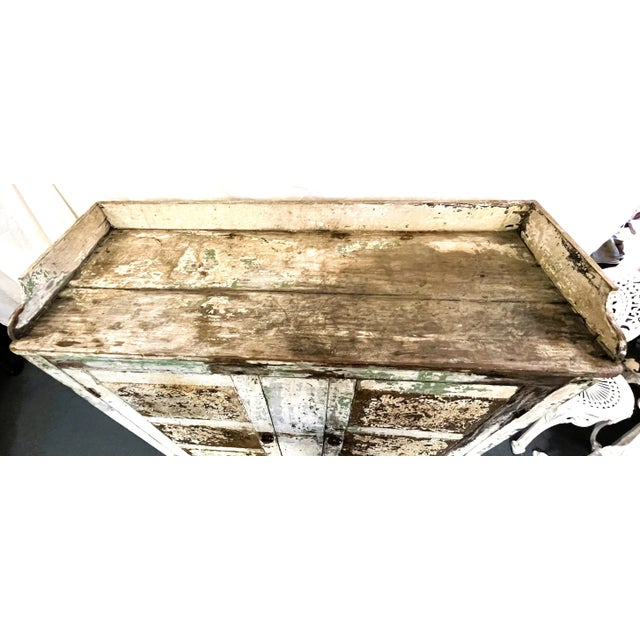 Rustic Antique Pine Pie Safe/ Cupboard With Twelve Punched Tin Side Panels For Sale In West Palm - Image 6 of 12