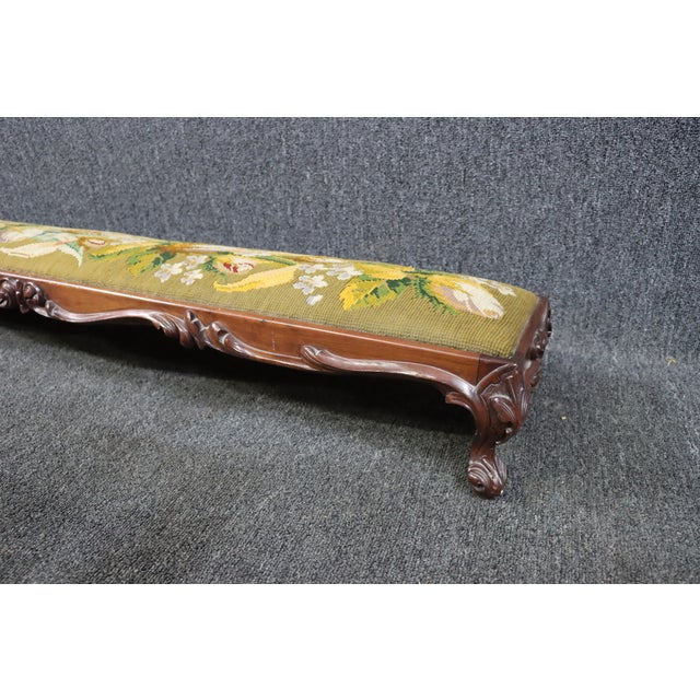 Victorian Carved Walnut Needlepoint Kneeling Prayer Bench Chairish