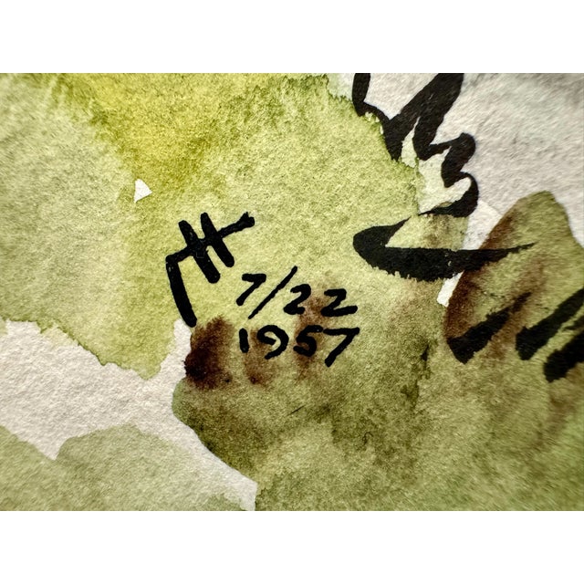 1950s Henry Emil Salloch Original Watercolor on Paper Cap-Au-Renard, p.q. 1957. For Sale - Image 5 of 7