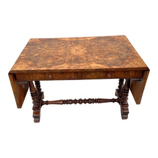 Mid 19th Century Antique English Burl “Sutherland” Sofa Table For Sale